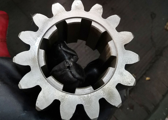 16 โมดูล 15T Gear Grinding Metal Spur Gear พร้อม Spline ด้านตรง